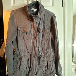 Grace & Lace Brand Gray Tencel Utility Jacket